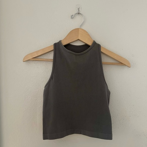 Intimately Free People Hayley Racerback Cropped Ribbed Brami Tank Blacksand XS/S - Picture 4 of 8